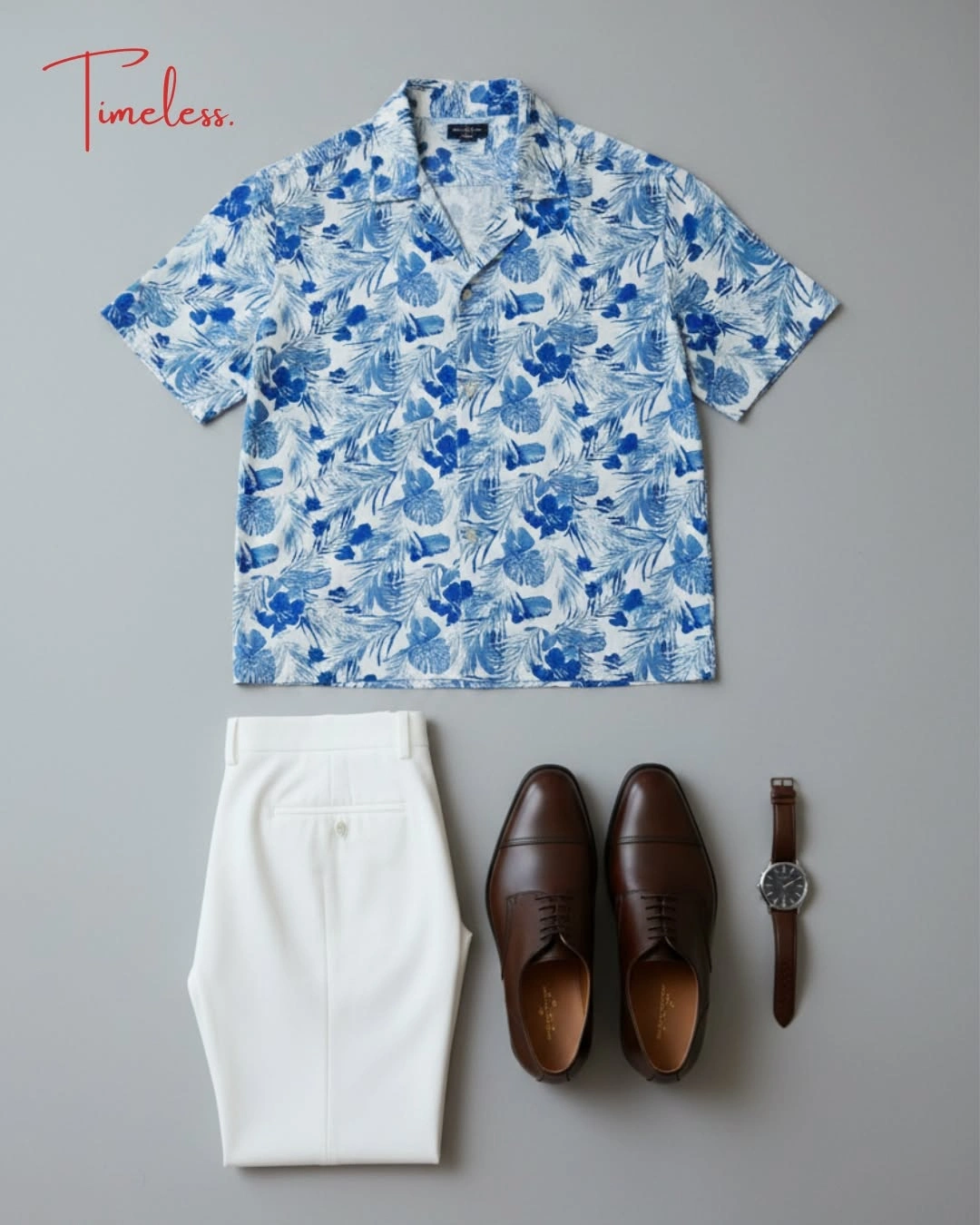 Men's Blue Printed Shirt